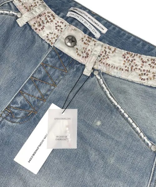 スカルプター　デニム　ビーズウエストデニムパンツ Beaded Waist Denim Pants（デニムパンツ）｜SCULPTOR（スカルプ