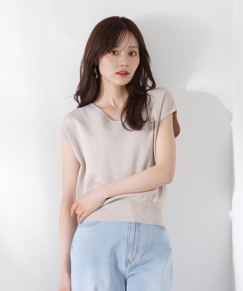 PROPORTION BODY DRESSING(プロポーションボディドレッシング)の「Vネック総針ニット / 1215270607(ニット/セーター・レディース・ベージュ/ホワイト×ブラック/ホワイト系その他/ピンク・FREE)」の11枚目の写真