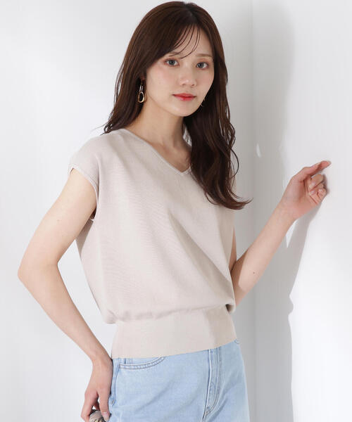 PROPORTION BODY DRESSING(プロポーションボディドレッシング)の「Vネック総針ニット / 1215270607(ニット/セーター・レディース・ベージュ/ホワイト×ブラック/ホワイト系その他/ピンク・FREE)」の12枚目の写真