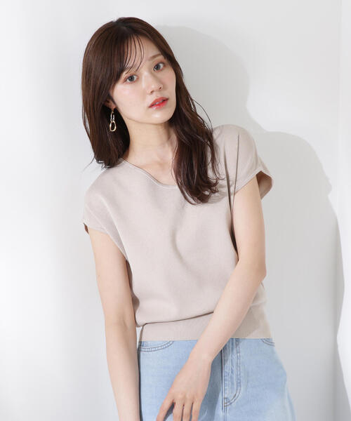 PROPORTION BODY DRESSING(プロポーションボディドレッシング)の「Vネック総針ニット / 1215270607(ニット/セーター・レディース・ベージュ/ホワイト×ブラック/ホワイト系その他/ピンク・FREE)」の15枚目の写真
