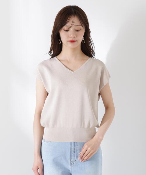 PROPORTION BODY DRESSING(プロポーションボディドレッシング)の「Vネック総針ニット / 1215270607(ニット/セーター・レディース・ベージュ/ホワイト×ブラック/ホワイト系その他/ピンク・FREE)」の17枚目の写真