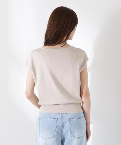 PROPORTION BODY DRESSING(プロポーションボディドレッシング)の「Vネック総針ニット / 1215270607(ニット/セーター・レディース・ベージュ/ホワイト×ブラック/ホワイト系その他/ピンク・FREE)」の19枚目の写真
