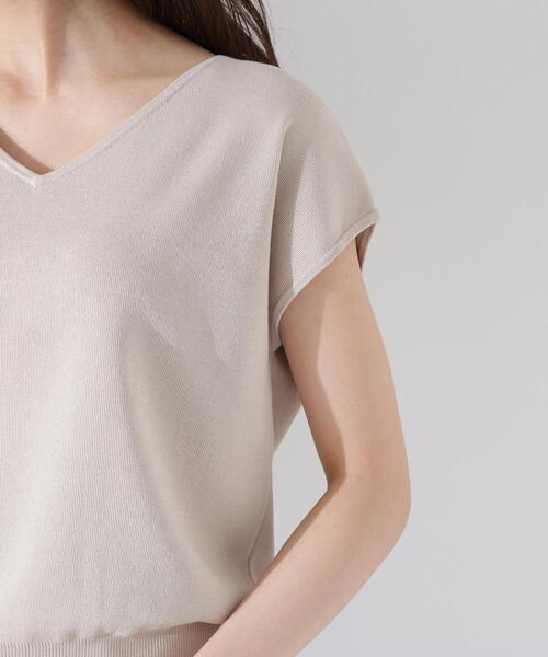 PROPORTION BODY DRESSING(プロポーションボディドレッシング)の「Vネック総針ニット / 1215270607(ニット/セーター・レディース・ベージュ/ホワイト×ブラック/ホワイト系その他/ピンク・FREE)」の21枚目の写真