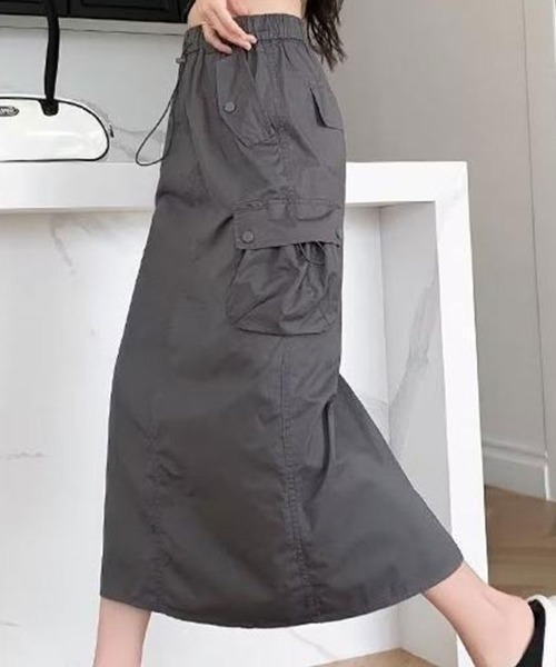 SallyLunn(サリーラン)の「【ストリートカジュアル】ドローコードスカート(スカート・レディース・グレー/ブラック・LARGE/MEDIUM)」の7枚目の写真
