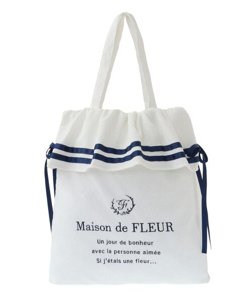 ハチワレ　メゾンドフルール　トートバッグ 予約】ちいかわ Maison de FLEUR 刺繍ダブルリボントートバッグ