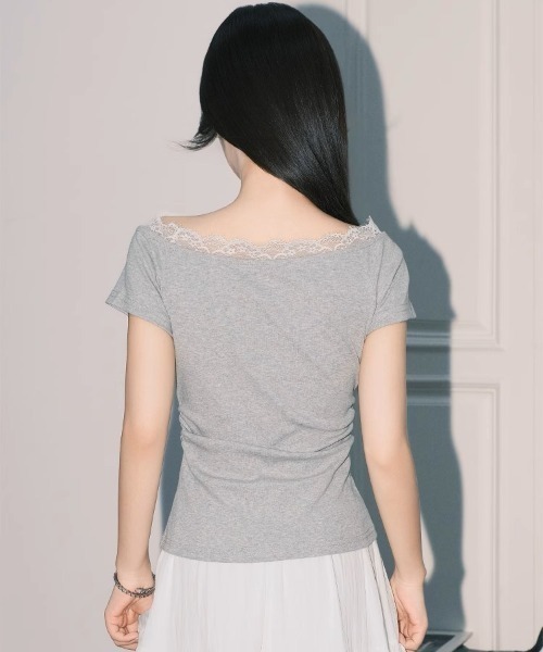 .KOM(ドットコム)の「A'GEM/9 × .kom 『.KOM/ドットケーオーエム』 レースロングスリーブ(Tシャツ/カットソー・レディース・ブルー/グレー・FREE)」の14枚目の写真