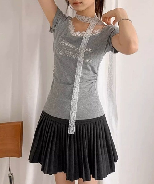 .KOM(ドットコム)の「A'GEM/9 × .kom 『.KOM/ドットケーオーエム』 レースロングスリーブ(Tシャツ/カットソー・レディース・ブルー/グレー・FREE)」の13枚目の写真