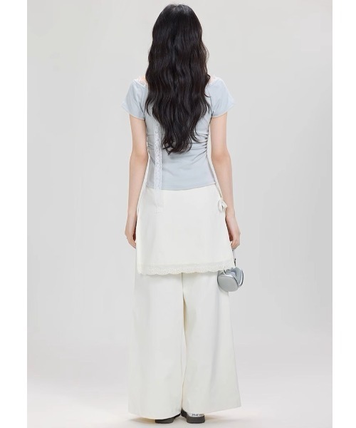 .KOM(ドットコム)の「A'GEM/9 × .kom 『.KOM/ドットケーオーエム』 レースロングスリーブ(Tシャツ/カットソー・レディース・ブルー/グレー・FREE)」の20枚目の写真