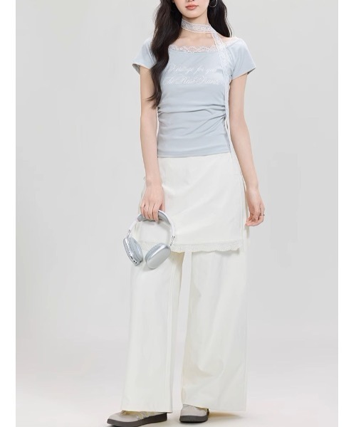 .KOM(ドットコム)の「A'GEM/9 × .kom 『.KOM/ドットケーオーエム』 レースロングスリーブ(Tシャツ/カットソー・レディース・ブルー/グレー・FREE)」の18枚目の写真