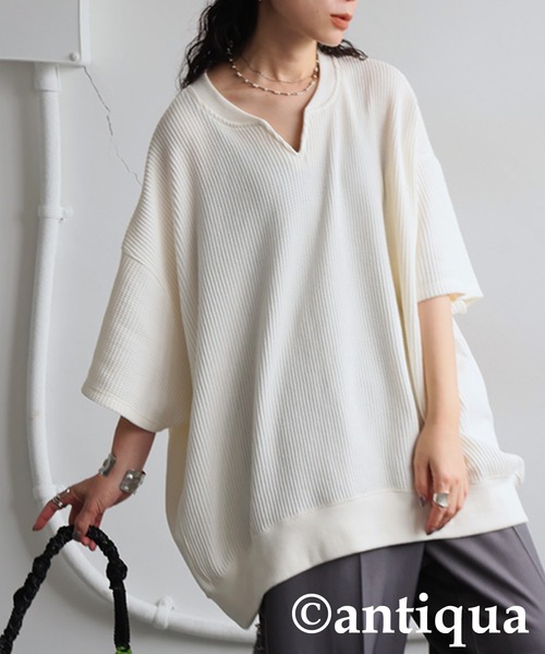 アンティカカットソー カフタン襟カットソー（Tシャツ/カットソー）｜antiqua