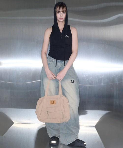 【MUCENT】 AMANDA FRONT POKET SHOULDER BAG UNISEX / 追跡付 日本未発売/WEB限定】MUCENT(ムセント)/軽量 大容量 ユニ