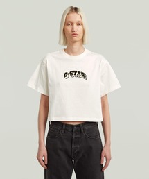 G-STAR | Felt Logo Boxy T-Shirt/フェルトブランドロゴオーバーサイズボクシーフィットTシャツ(Tシャツ/カットソー)