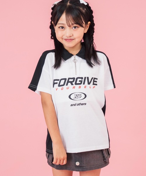 ANAP kids(アナップキッズ)の「エリ付 ゲームシャツ【ジュニアお揃い】(シャツ/ブラウス・キッズ・ネイビー/ホワイト・110cm/120cm/130cm)」の2枚目の写真