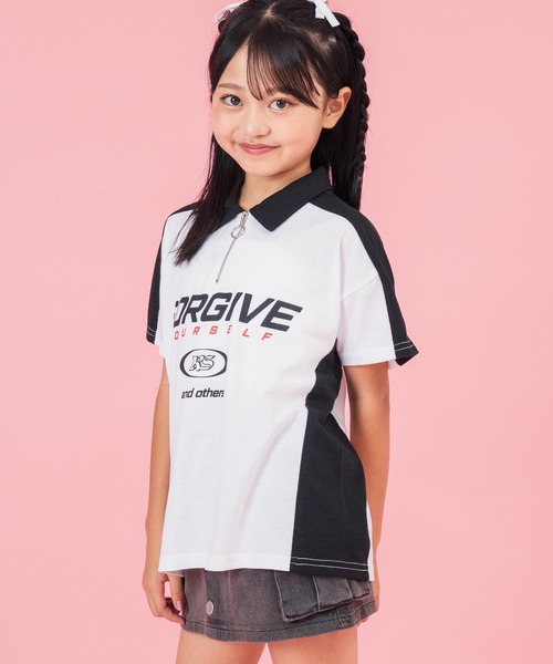 ANAP kids(アナップキッズ)の「エリ付 ゲームシャツ【ジュニアお揃い】(シャツ/ブラウス・キッズ・ネイビー/ホワイト・110cm/120cm/130cm)」の6枚目の写真