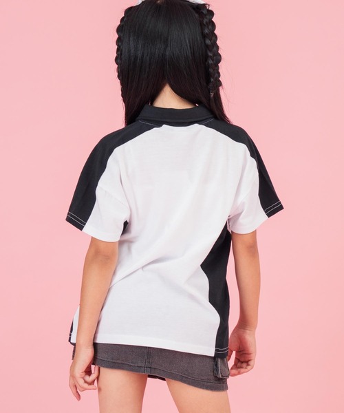 ANAP kids(アナップキッズ)の「エリ付 ゲームシャツ【ジュニアお揃い】(シャツ/ブラウス・キッズ・ネイビー/ホワイト・110cm/120cm/130cm)」の7枚目の写真