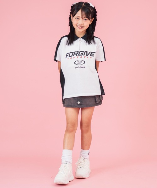 ANAP kids(アナップキッズ)の「エリ付 ゲームシャツ【ジュニアお揃い】(シャツ/ブラウス・キッズ・ネイビー/ホワイト・110cm/120cm/130cm)」の9枚目の写真