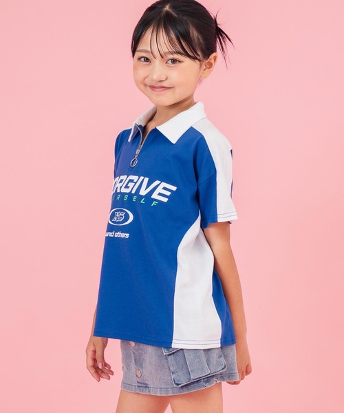 ANAP kids(アナップキッズ)の「エリ付 ゲームシャツ【ジュニアお揃い】(シャツ/ブラウス・キッズ・ネイビー/ホワイト・110cm/120cm/130cm)」の12枚目の写真