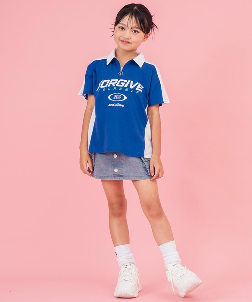 ANAP kids(アナップキッズ)の「エリ付 ゲームシャツ【ジュニアお揃い】(シャツ/ブラウス・キッズ・ネイビー/ホワイト・110cm/120cm/130cm)」の13枚目の写真