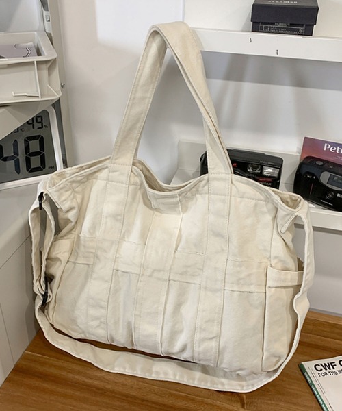 希少品　ディーゼル　ショルダーバッグ　A4収納可　コットン　グリーン　y2k セール】Y2K フロント 2ポケット ショルダーバッグ /A4収納可能