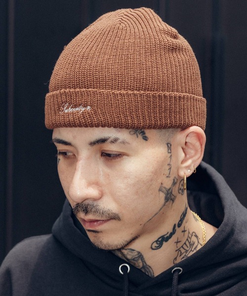 Subciety（サブサエティ）の「Low watch（ニットキャップ/ビーニー・メンズ・キャメル/ピンク/オレンジ/ブラック/オリーブ・FREE）」の3枚目の写真