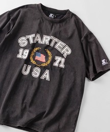 STARTER | 【88】【STARTER/スターター】ケミカル加工 ブランドロゴ ワッペン刺繍 半袖Tシャツ オーバーサイズ(Tシャツ/カットソー)