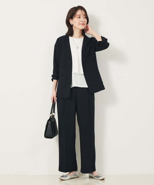 abahouse mavie（アバハウスマヴィ）の「【エニデイカセット・サマー 】ジョーゼットストレートパンツ（その他パンツ・レディース・ブラック/ダークネイビー・40/38/36）」の4枚目の写真