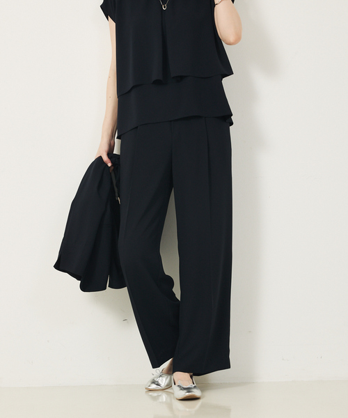 abahouse mavie（アバハウスマヴィ）の「【エニデイカセット・サマー 】ジョーゼットストレートパンツ（その他パンツ・レディース・ブラック/ダークネイビー・40/38/36）」の8枚目の写真