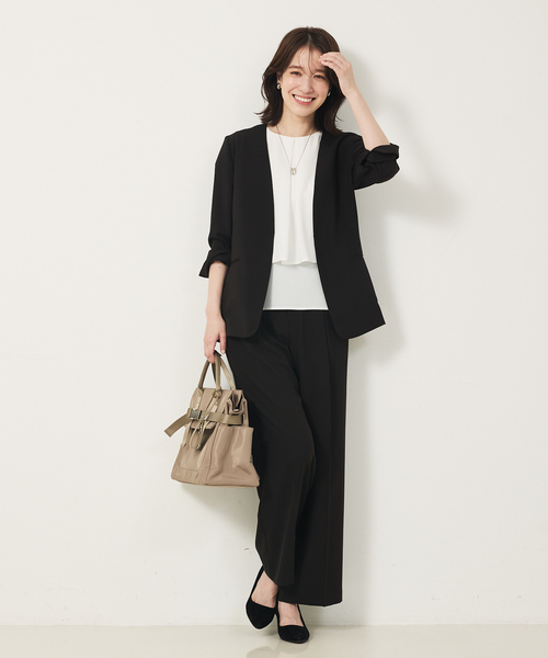 abahouse mavie（アバハウスマヴィ）の「【エニデイカセット・サマー 】ジョーゼットストレートパンツ（その他パンツ・レディース・ブラック/ダークネイビー・40/38/36）」の12枚目の写真