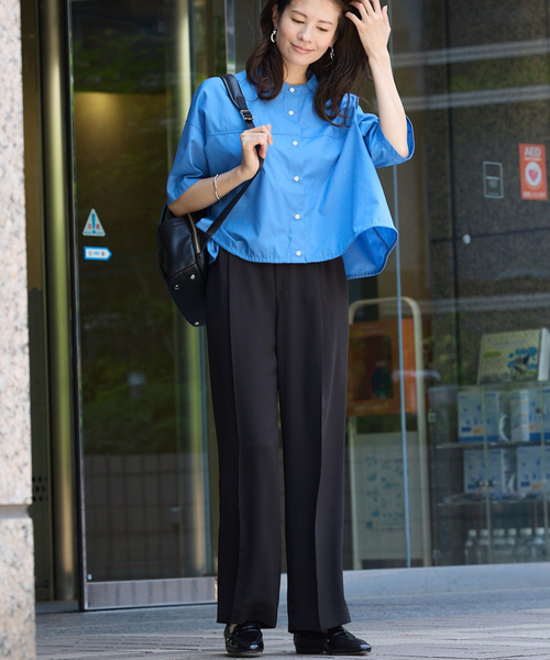 abahouse mavie（アバハウスマヴィ）の「【エニデイカセット・サマー 】ジョーゼットストレートパンツ（その他パンツ・レディース・ブラック/ダークネイビー・40/38/36）」の14枚目の写真