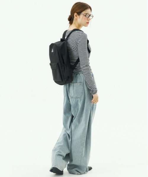 MUCENT（ムセント）の「◇MUCENT◇ブランド直輸入正規品/Vネック ストライプ ロンT　MMA V-NECK STRIPE LONG SLEEVE T（Tシャツ/カットソー・レディース・ホワイト×ブラック/ブラック・FREE）」の11枚目の写真