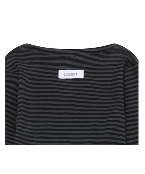 セール】【MUCENT】Vネック ストライプ ロンT MMA V-NECK STRIPE