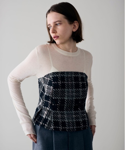 Marilyn Moon(マリリンムーン)の「16G sheer wool knit(ニット/セーター・レディース・ブラック/グレー/オフホワイト/ピンク・FREE)」の7枚目の写真