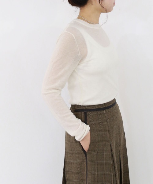 Marilyn Moon(マリリンムーン)の「16G sheer wool knit(ニット/セーター・レディース・ブラック/グレー/オフホワイト/ピンク・FREE)」の22枚目の写真