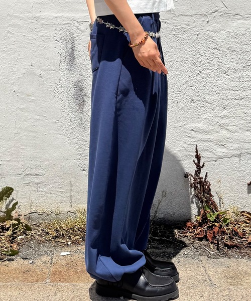 スウェットタックパンツ　ネイビー　M スウェットタックパンツ ネイビー M スウェットタックパンツ ネイビー M