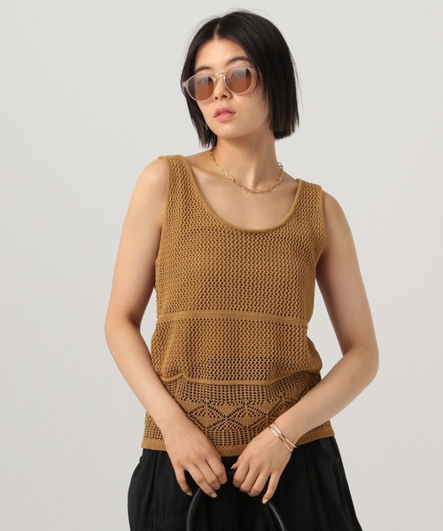 BAYFLOW（ベイフロー）の「透かし柄ニットベスト（ベスト・レディース・キャメル/アイボリー/ブラック・FREE）」の20枚目の写真