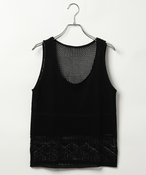 BAYFLOW（ベイフロー）の「透かし柄ニットベスト（ベスト・レディース・キャメル/アイボリー/ブラック・FREE）」の14枚目の写真