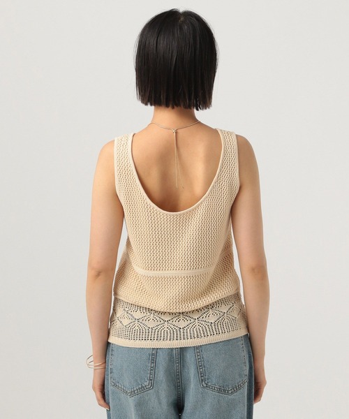 BAYFLOW（ベイフロー）の「透かし柄ニットベスト（ベスト・レディース・キャメル/アイボリー/ブラック・FREE）」の11枚目の写真