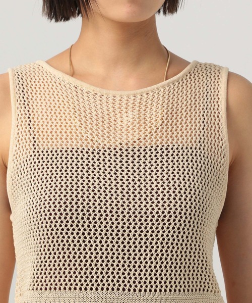 BAYFLOW（ベイフロー）の「透かし柄ニットベスト（ベスト・レディース・キャメル/アイボリー/ブラック・FREE）」の10枚目の写真