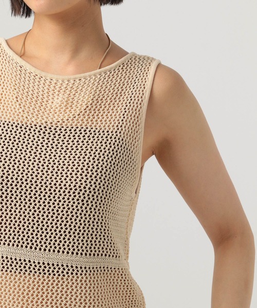 BAYFLOW（ベイフロー）の「透かし柄ニットベスト（ベスト・レディース・キャメル/アイボリー/ブラック・FREE）」の9枚目の写真