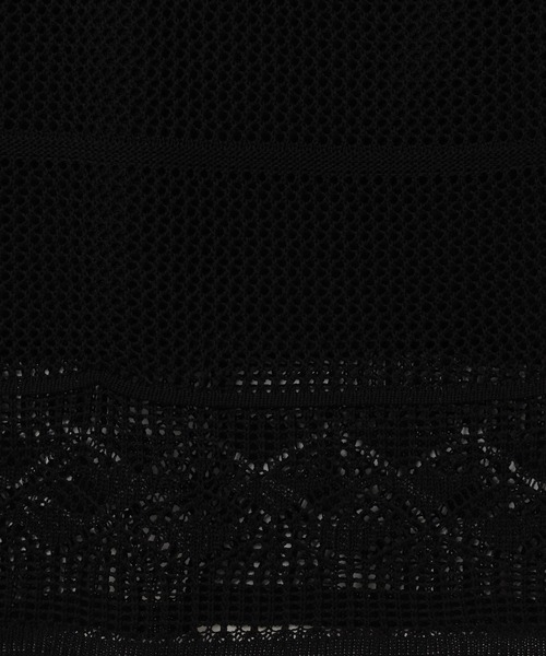 BAYFLOW（ベイフロー）の「透かし柄ニットベスト（ベスト・レディース・キャメル/アイボリー/ブラック・FREE）」の6枚目の写真