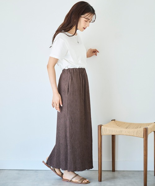 mil（ミル）の「ラッフルショルダーTシャツ 【587138】（Tシャツ/カットソー・レディース・ブラウン/オフホワイト/チャコールグレー・ONESIZE）」の7枚目の写真