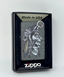 Alite cloth(A[eNX)ZIPPO Wolf Skull Feather Design Iron(AbVgC/C^[)