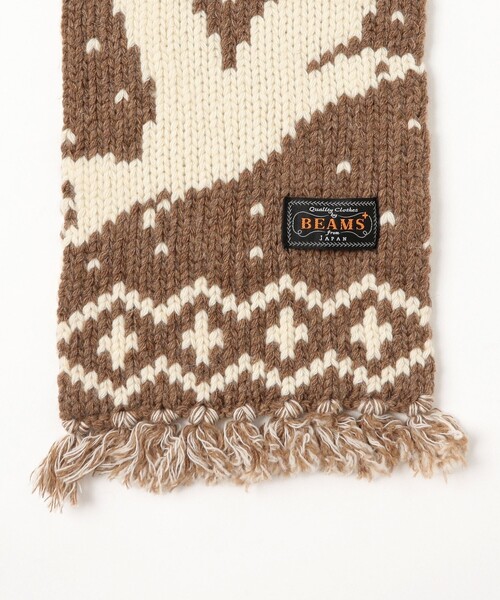 BEAMS PLUS（ビームスプラス）の「Muffler Jacquard Nordic Pattern（マフラー・メンズ・ネイビー/ブラウン・ONE SIZE）」の6枚目の写真