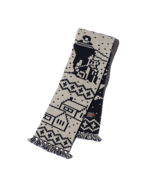 BEAMS PLUS（ビームスプラス）の「Muffler Jacquard Nordic Pattern（マフラー・メンズ・ネイビー/ブラウン・ONE SIZE）」の9枚目の写真