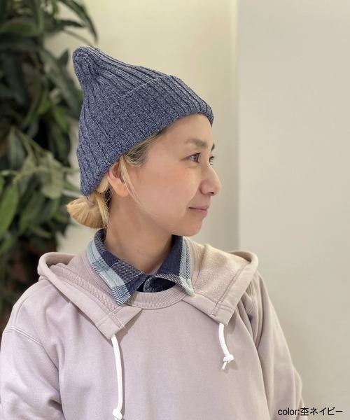 OLD BETTY'S（オールドベティーズ）の「【日本製】グリーンボウル 【GREEN BOWL】 Mix Knit Cap（ニットキャップ/ビーニー・レディース・杢グレー/チャコール/ネイビー・FREE）」の3枚目の写真