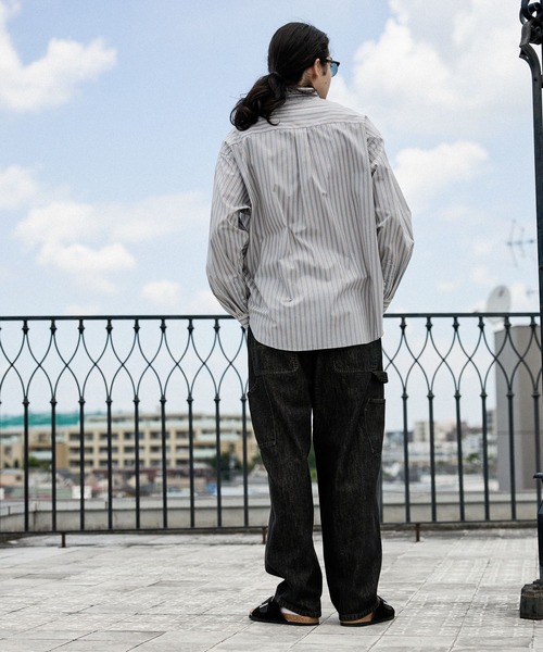 niko and...（ニコアンド）の「イージーケア柄ロングスリーブシャツ（シャツ/ブラウス・メンズ・グリーン/ベージュ/チャコール/サックスブルー/オフホワイト/グレー・MEDIUM/LARGE/BIG(L)）」の8枚目の写真