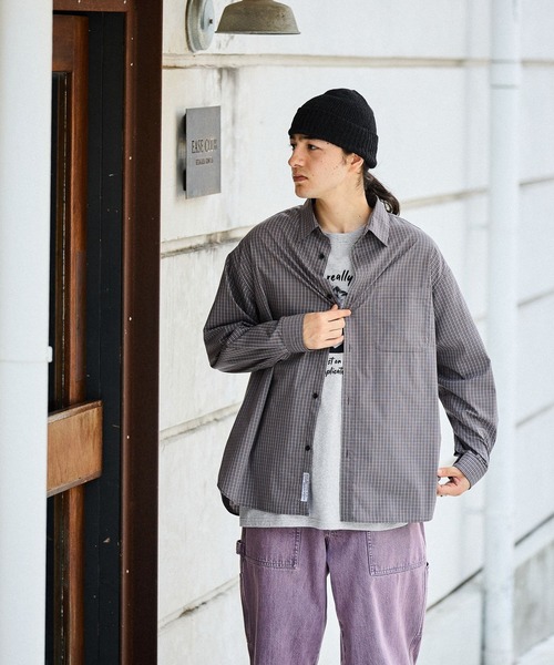 niko and...（ニコアンド）の「イージーケア柄ロングスリーブシャツ（シャツ/ブラウス・メンズ・グリーン/ベージュ/チャコール/サックスブルー/オフホワイト/グレー・MEDIUM/LARGE/BIG(L)）」の13枚目の写真