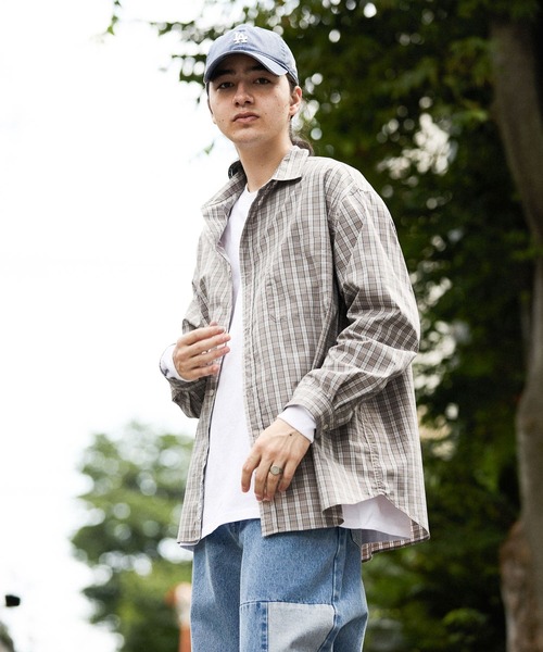 niko and...（ニコアンド）の「イージーケア柄ロングスリーブシャツ（シャツ/ブラウス・メンズ・グリーン/ベージュ/チャコール/サックスブルー/オフホワイト/グレー・MEDIUM/LARGE/BIG(L)）」の17枚目の写真