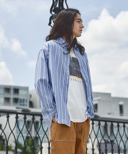 niko and...（ニコアンド）の「イージーケア柄ロングスリーブシャツ（シャツ/ブラウス・メンズ・グリーン/ベージュ/チャコール/サックスブルー/オフホワイト/グレー・MEDIUM/LARGE/BIG(L)）」の22枚目の写真