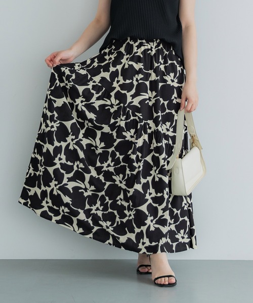 coca(coca)(コカ)の「スラブレーヨン花柄ギャザースカート(スカート・レディース・B/A・S/L/M)」の7枚目の写真
